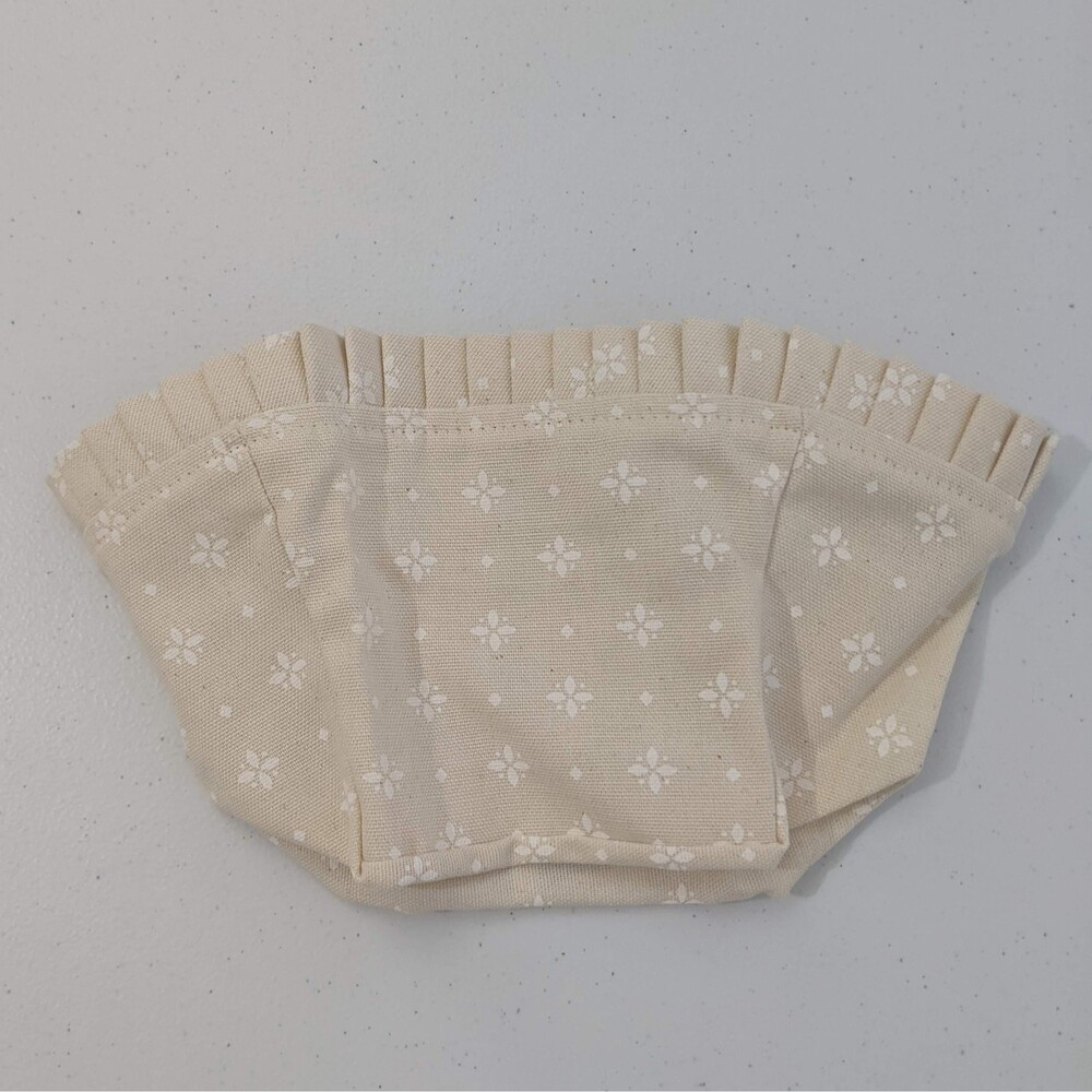 New Longaberger SM Small Key Fabric Liner in Natural Cream Tan White Print NWT - Picture 5 of 7